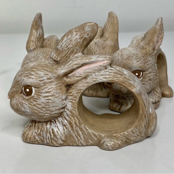 Napkin Ring Holder Bunny Rabbit Rustic - Picture 7 of 9